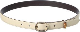 Gucci Oval Leather Buckle Belt