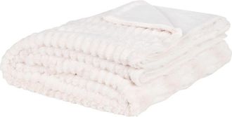 Maisons du monde Manta de piel sint&eacute;tica blanca 150x200 cm