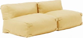 Oviala Mueble de jard&iacute;n modular de 2 plazas amarillo claro