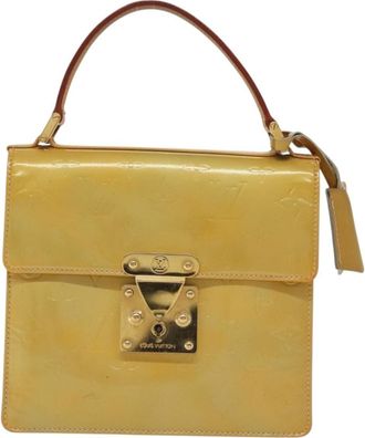 Louis Vuitton Spring Street Handbag Monogram Vernis Beige Patent_Leather Bag (Pre-Owned)