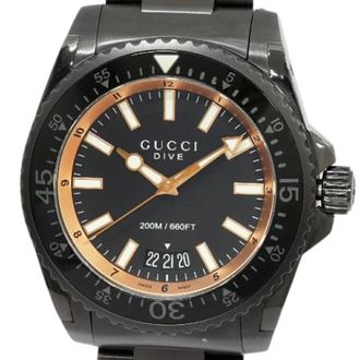 Gucci Pre-owned Stainless Steel watches - Heren - Vintage Horloges - Zwart - ONE Size - Vintage