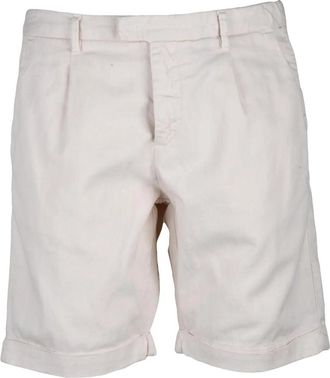 Giancarlo Abbigliamento White Cuffed Linen-Blend Shorts