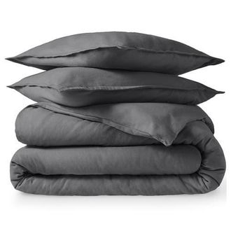 Bare Home 100% Cotton Flannel Duvet Cover & Sham Set in Grey at Nordstrom, Size California King