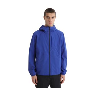 Woolrich Jassen, Heren, Blauw, S, Polyester, Pacific Waterdichte Jas