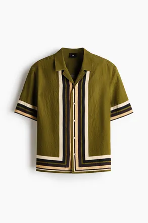 H&M Freizeithemd in Relaxed Fit - Dunkles Khakigr&uuml;n