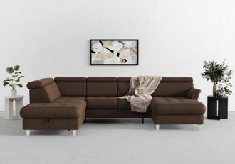 Sit&more Wohnlandschaft »Marano U-Form« inklusive Kopfteilverstellung, wahlweise mit Bettfunktion, Bettkasten