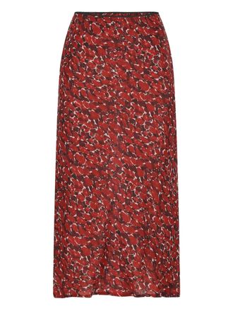 Saint Laurent polka-dot silk skirt - Red
