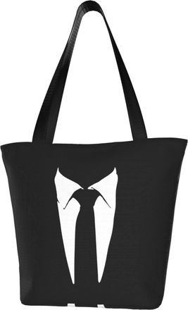 AOOEDM Tote Bag Tuxedo Tie Printed Suit Shopping Bags Small Reusable Market Bag Beach Tote Bags Travel Totes