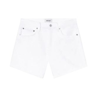 A Gold E Denim Shorts, female, White, Size: W24 Parker Long High-Rise Relaxed Denim Short