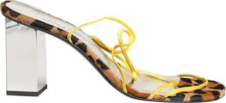 Dolce & Gabbana Womens Multicolor Leather Block Heels Sandals Shoes