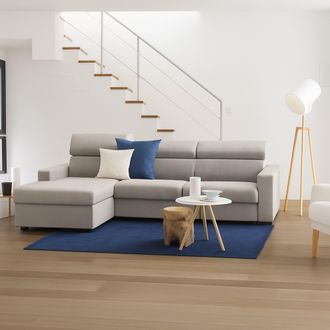 Dmora Sof&aacute; Fijo Viviana, Sof&aacute; De Esquina, 100% Made In Italy, Sof&aacute; De Sal&oacute;n Con Chaise Longue, En Tela Acolchada - Pen&iacute;nsula Contenedor Izquierda, Con Repos