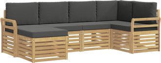 vidaXL Conjunto De Sof&aacute;s De Exterior 6 Uds. Blanco Y Antracita Vidaxl