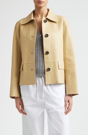 Toteme Bonded Lambskin Leather Jacket in Chai at Nordstrom, Size 34