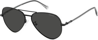 Polaroid Zwart/Grijs Gepolariseerde Zonnebril - Heren - Zonnebrillen - Zwart - 57 MM - Accessoires