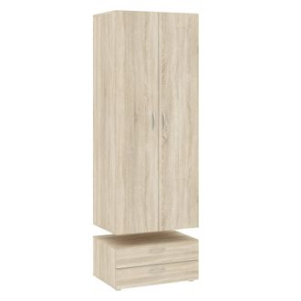 Dmora Dmora - Armario 2 Puertas Buriasco, Muebles De Dormitorio, Vestidor, Armario De Ropa, 74x52 H214 Cm, Roble