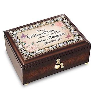 The Bradford Exchange My Daughter, Youre a Dream Come True Personalized Jeweled Music Box