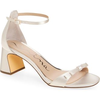 Nina Bia Ankle Strap Sandal in Ivory at Nordstrom, Size 7.5