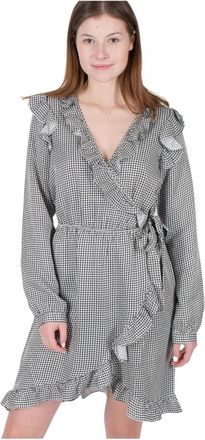 Designers Remix Collection 14853 Jael ruches jurk - Dames - Casual kleedjes - Zwart - L - Kleedjes