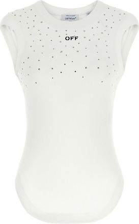 Off-white White Swarowski Top