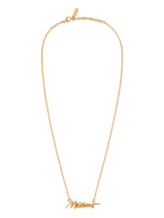 Moschino logo-pendant necklace - women - Brass - One Size - Gold