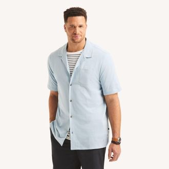 Nautica Mens Big & Tall Classic Fit Button-Front Polo