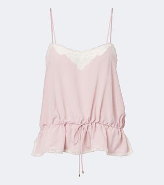 Chlo&eacute; Chlo&eacute; Lace-trimmed silk cr&ecirc;pe de chine camisole
