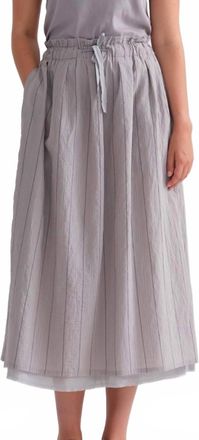 Kristensen Du Nord Cotton Vertical Striping Skirt In Grey