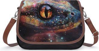 Generic Snake Face Galaxy Crossbody Bag Womens Handbag PU Message Bags Shoulder Purse with Adjustable Strap