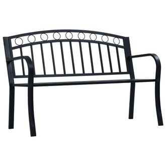 vidaXL Banco De Jard&iacute;n Acero Negro 125 Cm Vidaxl