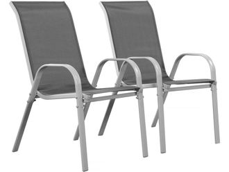 Habitat & Jardin Conjunto de 2 sillones de jard&iacute;n gris 53 x 75 x 92 cm