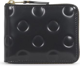Comme Des Gar&ccedil;ons Zwarte portemonnees met polka dot reli&euml;f - Dames - Portefeuilles - Zwart - ONE Size - Leer - Accessoires