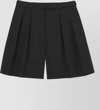 Saint Laurent shorts high waist belt loops pleats pockets