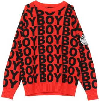 Boy London Trui met jumper - Heren - Ronde hals truien - Rood - L - Truien & Vesten