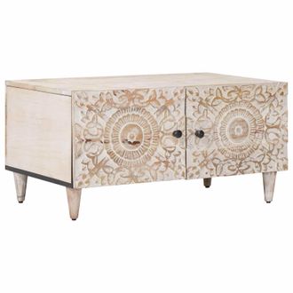 vidaXL Mesa De Caf&eacute; 80 X 50 X 40 Cm Madera De Mango Maciza Vidaxl