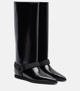sacai Leather knee-high boots