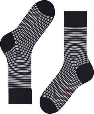 Falke Family Stripe Cotton Blend Dress Socks in Black at Nordstrom, Size X-Small