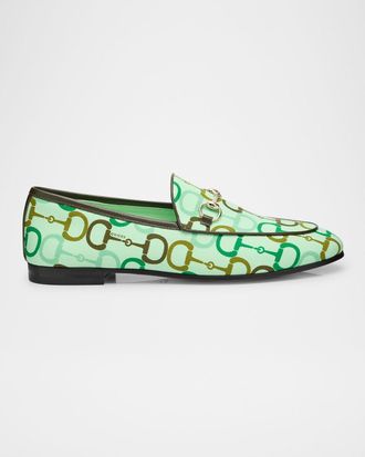 Gucci Jordaan Printed Cotton Horsebit Loafers