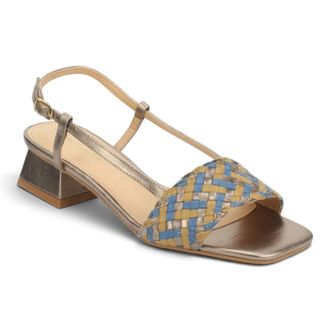 Bruno Menegatti Womens Kimberly Leather Sling Back Sandal In Pewter