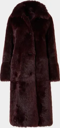 Akris Lamb Shearling Reversible Long Coat
