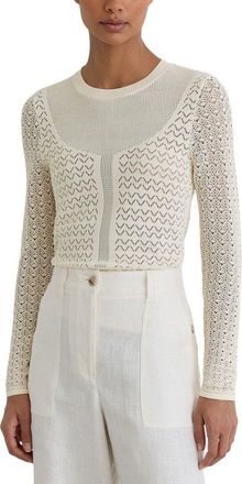 Reiss Bella Pointelle Knit Long Sleeve Top