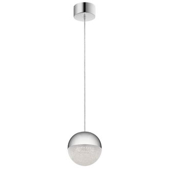 Netlighting Kichler Moonlit Integrated LED Spherical Pendant Ceiling Light Polished Chrome 3000K in Grey