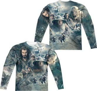 Gildan Hobbit Epic Poster (Front/Back Print) Long Sleeve Adult Poly Crew Tee / T-Shirt