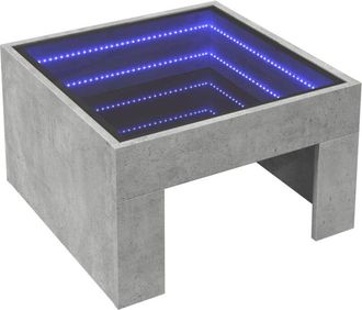 vidaXL Vidaxl - Mesa De Centro Con Infinity Led Gris Hormig&oacute;n 50x50x30 Cm