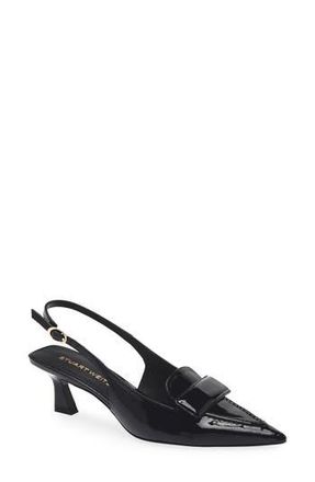 Stuart Weitzman Sovinnie Slingback Patent Loafer Pump in Black at Nordstrom Rack, Size 6