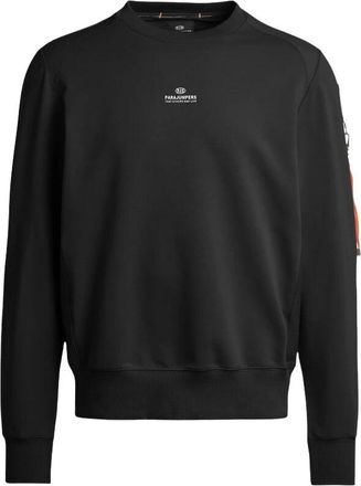 Parajumpers Basis Crewneck Sweatshirt met Nylon Inzetstukken - Heren - Sweatshirts - Zwart - M - Nylon - Hoodies & sweatvesten