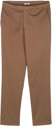 Boglioli pressed-crease straight-leg trousers - men - Cotton/Elastane - 54 - Brown