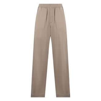 Diesel Wide Trousers, male, Beige, Size: 2XL Elegant pants with high waist