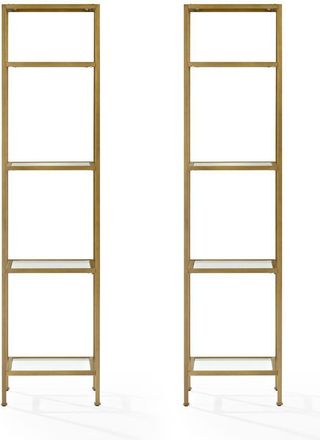 Crosley Furniture Aimee 2Pc Etagere Set Soft Gold - 2 Narrow Etageres