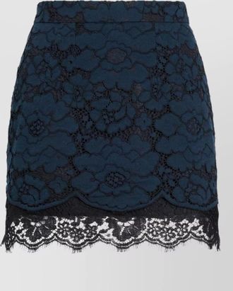 Patou high waist midi skirt silk lace