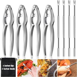 OEM Juego De 8 Piezas Para Comer Langosta: Tenedores De Acero Inoxidable, Nueces De Cangrejo Y Mariscos